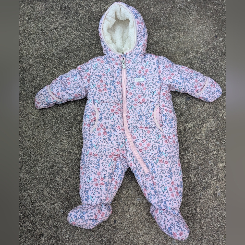 OshKosh B'gosh Pink Floral Fleece-Lined Snowsuit